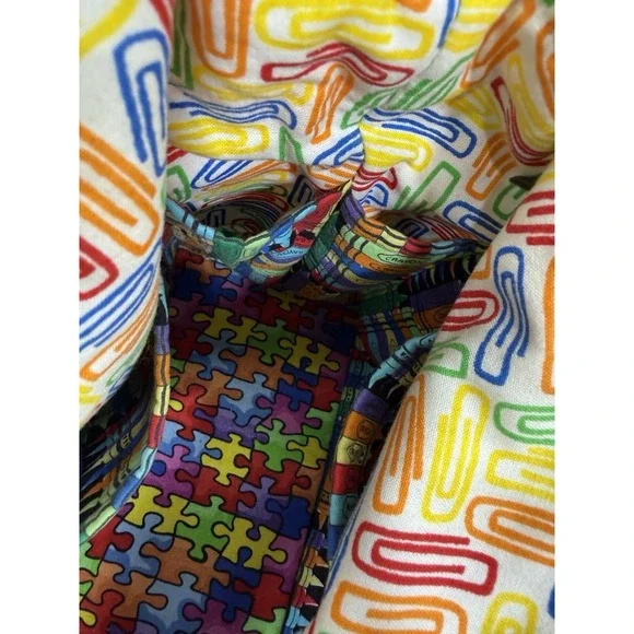 Vintage Teacher Tote Bag ABC Crayon School Theme Cotton Canvas 13.5x10.5 Exc Con - Picture 13 of 16